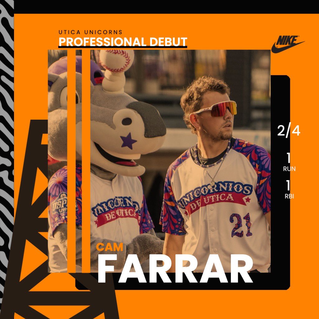 In his professional debut, Cam Farrar collected his first professional Hit, Run, and RBI. Congrats Cam, keep going! <a href="/Farrar_25/">Cam Farrar</a> <a href="/FindlayOilers/">Findlay Oilers</a>