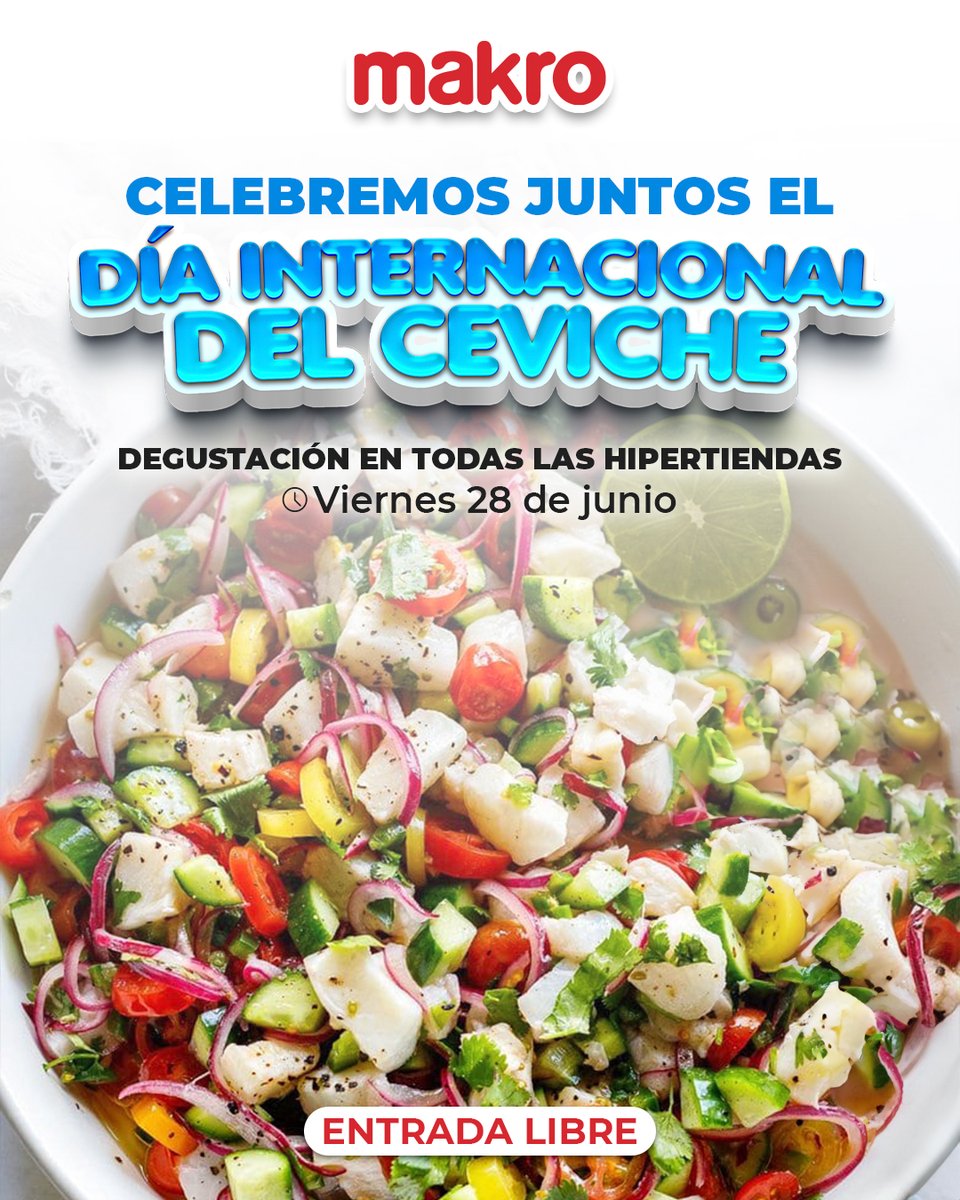 ¡Disfruta de la frescura del mar con <a href="/makrovenezuela/">Makro Venezuela</a>! ❤️🐠

Te esperamos hoy #28Jun en nuestra gran degustación de ceviche. Visítanos a nivel nacional y comprueba la calidad y el sabor exquisito de nuestros productos. 🤩

¡Somos tu mejor aliado!