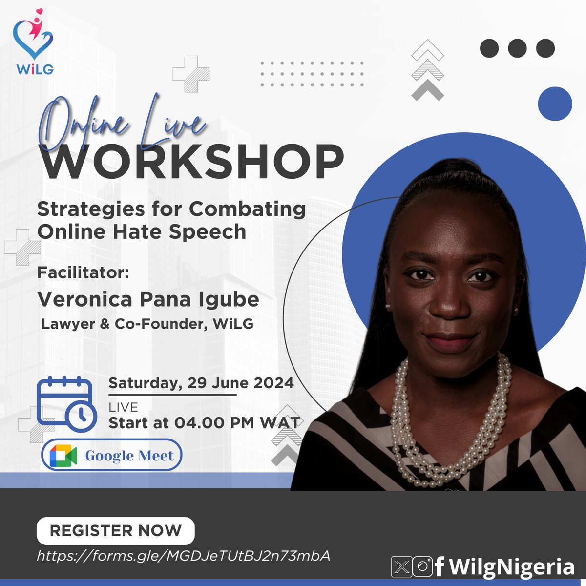 GovernanceMaven's tweet photo. I am thrilled to announce that I will be facilitating a workshop on Strategies for Combating Online Hate Speech.

🗓 Date: Tomorrow, Saturday, June 29, 2024
🕓 Time: 4 PM WAT
Click on the link to join the conversation: https://t.co/KTZdsjNCd7

#WiLG #OnlineSafety #NoToHateSpeech https://t.co/WtdzHaapjO