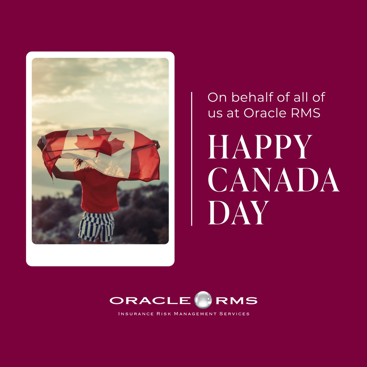 OracleRMS's tweet image. On behalf of all of us at Oracle RMS, we wish you a fantastic Canada Day! Our office is closed today, but we will resume our regular business hours tomorrow (July 2nd).