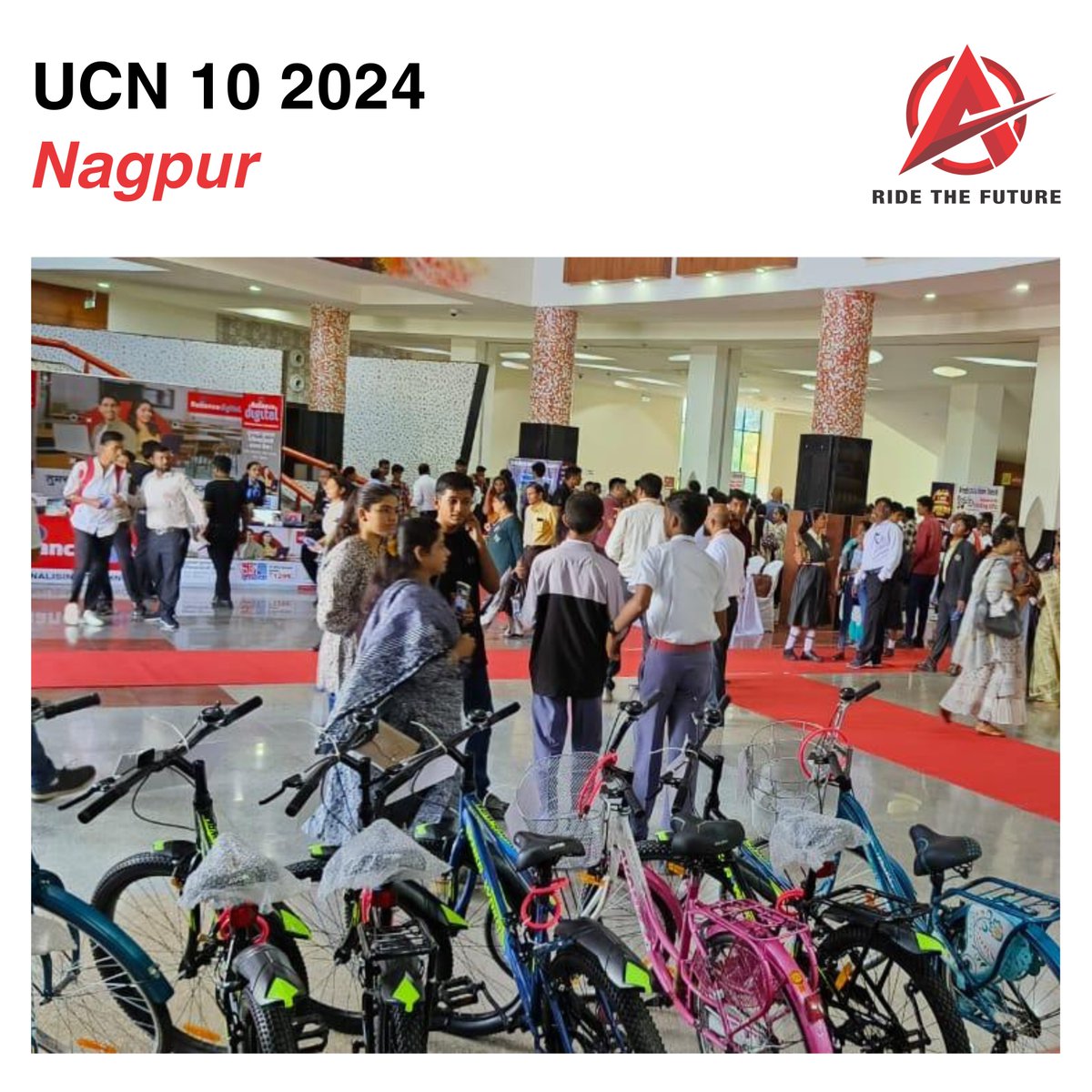 AvonCyclesIndia's tweet photo. We appreciated students who excelled in their studies and performed well at the UCN 10 event. We awarded cycles to those outstanding students in recognition of their academic achievements at Suresh Bhatt Sabhagruh, Reshimbagh, Nagpur 🚴♂️✨
#AvonCycle #UCN10Cycle #CyclingEvent https://t.co/UZvFwms40w