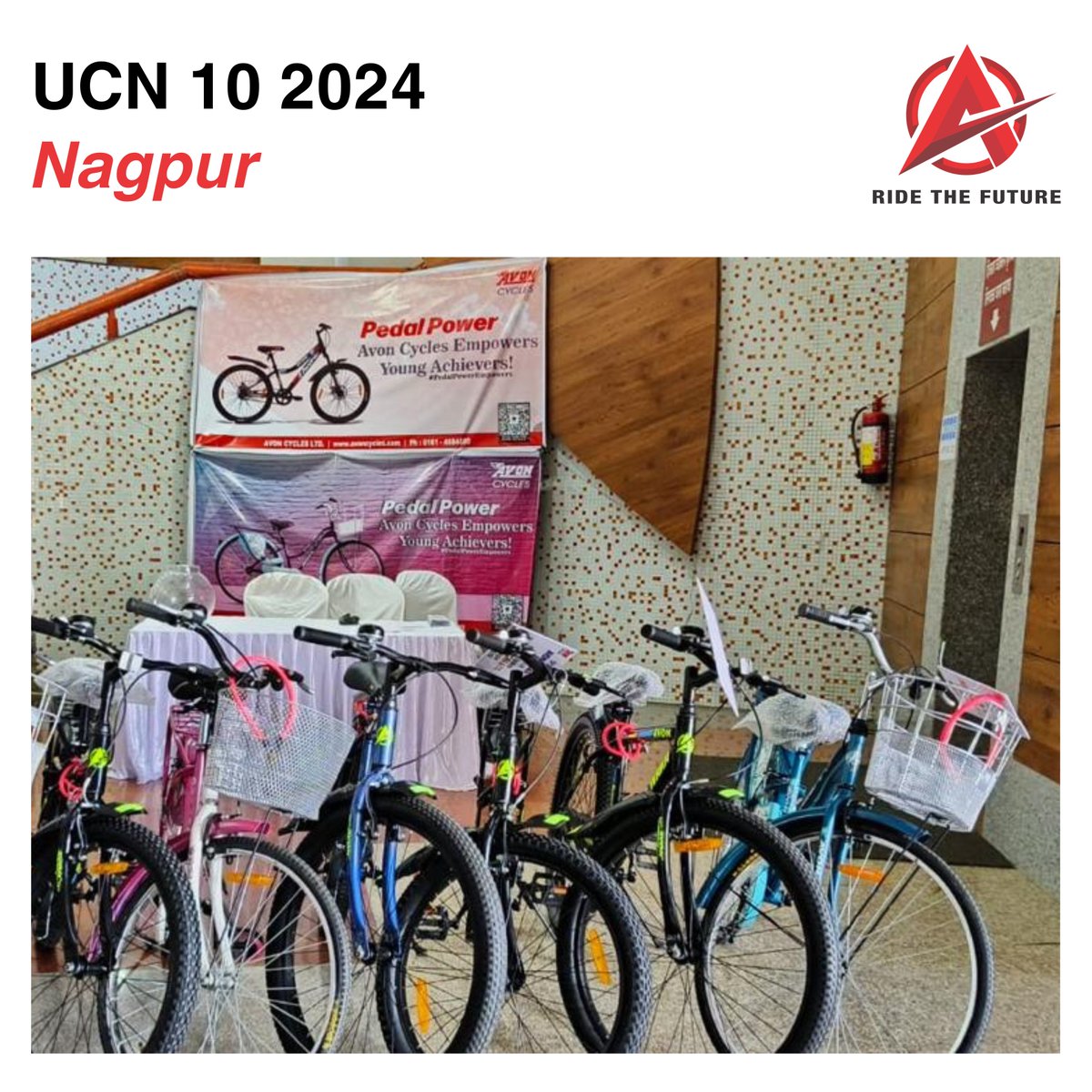 AvonCyclesIndia's tweet photo. We appreciated students who excelled in their studies and performed well at the UCN 10 event. We awarded cycles to those outstanding students in recognition of their academic achievements at Suresh Bhatt Sabhagruh, Reshimbagh, Nagpur 🚴♂️✨
#AvonCycle #UCN10Cycle #CyclingEvent https://t.co/UZvFwms40w