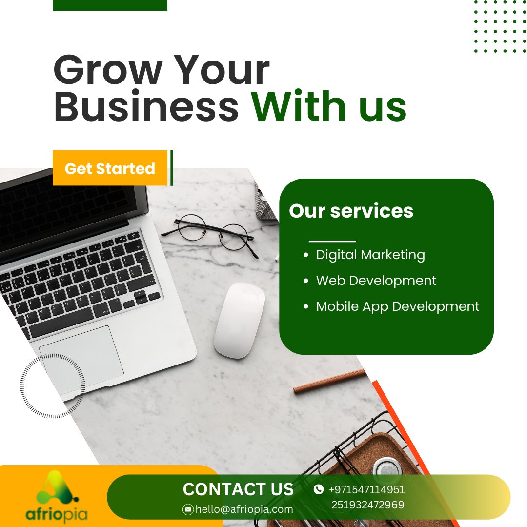 afriopia's tweet photo. Weekend Special:  Afriopia!

This weekend only! Afriopia is offering exclusive deals on our digital solutions. From web and mobile app development to custom software and digital marketing, we've got you covered. Don't miss out on this opportunity to elevate your business! https://t.co/7w2FbiDFSg