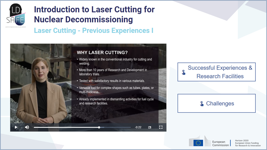 Do you want to learn about the implementation of the promising laser cutting technology in reactor environment? 
The online course, Laser Cutting for Nuclear Reactor Dismantling, is free and readily available.
👉 You may reach contact@ldsafe.eu to be registered.