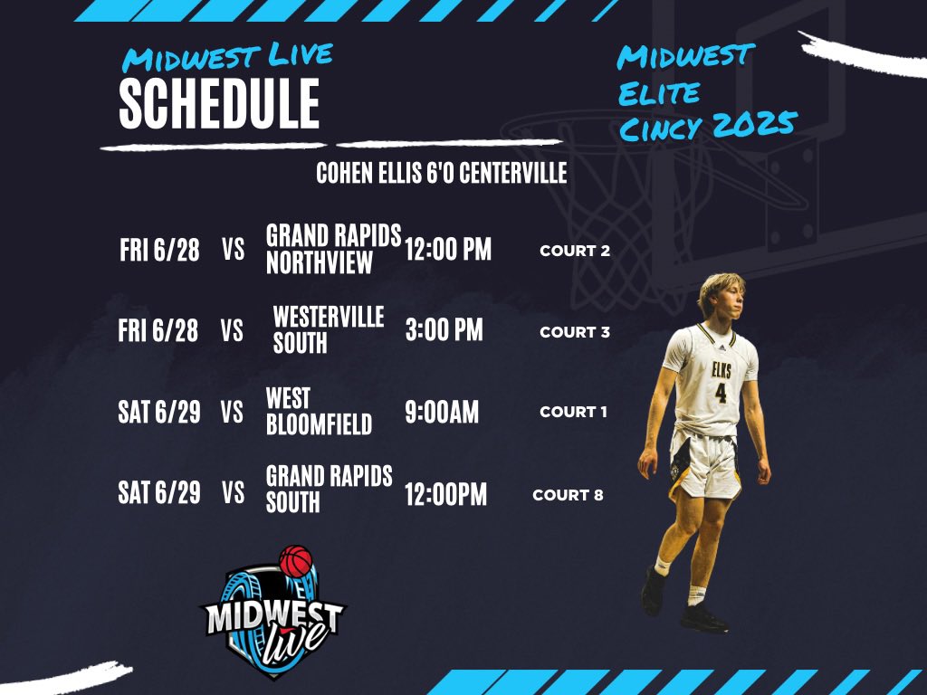 Midwest Elite Cincy MHC (@midwestelitemhc) on Twitter photo Cohen Ellis 6’0 G
Centerville HS
Strengths- High IQ, Sniper from deep, Great vision, Hard worker, High Motor, Winner.
<a href="/cohenellis10/">Cohen Ellis</a> <a href="/madehoops/">MADE Hoops</a> <a href="/PrepHoopsOH/">Prep Hoops Ohio</a> <a href="/MiddieDK/">Dustin Kavanaugh</a> <a href="/mbcgrassroots/">Midwest Basketball Club - Grassroots</a> Cohen Ellis 6’0 G
Centerville HS
Strengths- High IQ, Sniper from deep, Great vision, Hard worker, High Motor, Winner.
<a href="/cohenellis10/">Cohen Ellis</a> <a href="/madehoops/">MADE Hoops</a> <a href="/PrepHoopsOH/">Prep Hoops Ohio</a> <a href="/MiddieDK/">Dustin Kavanaugh</a> <a href="/mbcgrassroots/">Midwest Basketball Club - Grassroots</a>
