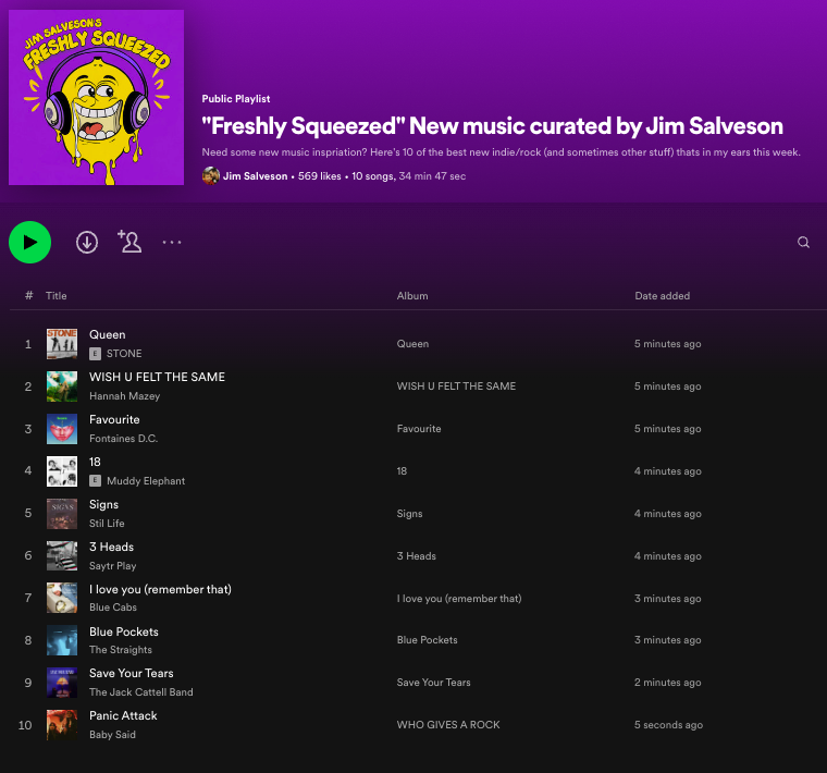 New plan is to do my weekly new music playlist on a Friday afternoon... so here it is.

10 stunning new tunes to pop in your ears and binge on over the weekend.

Follow and Share via: open.spotify.com/playlist/76Qbr…