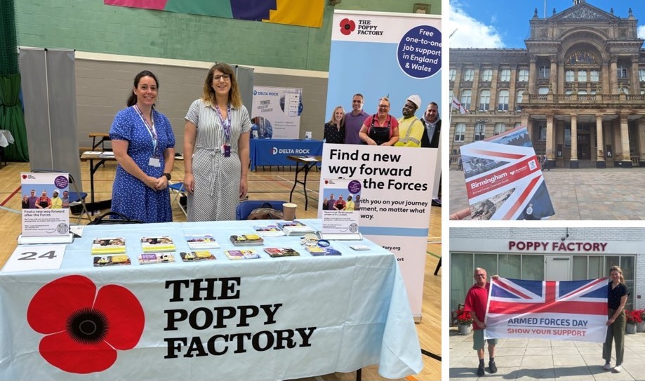 #ArmedForcesWeek is an opportunity to show how we're there to help members of the Armed Forces community on their journey back to employment, wherever they are.

It's been fantastic to see our team out at events in Wrexham, Birmingham and the South East. poppyfactory.org/support