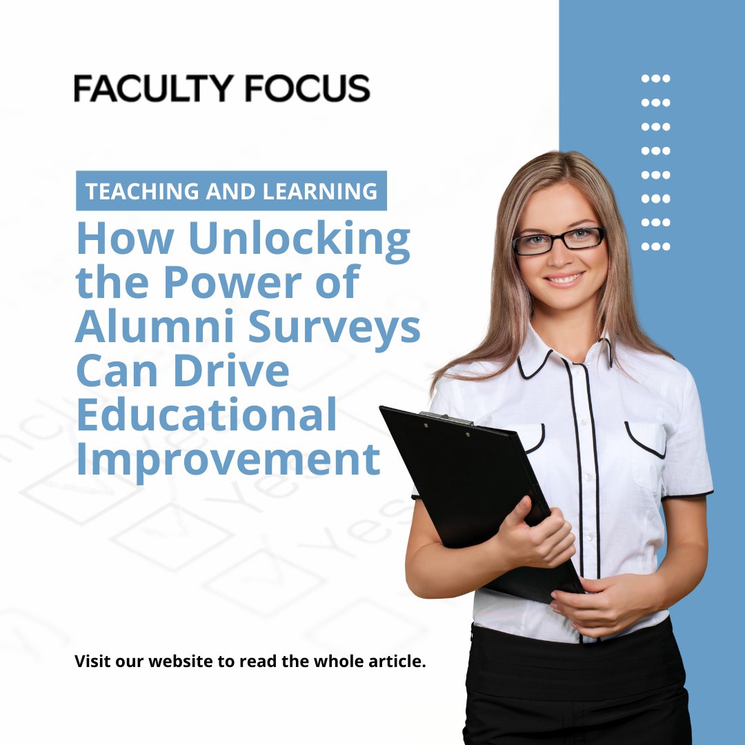 Have you ever wondered how to gather valuable feedback from your alumni? 

Look no further! 

Our latest blog! 

Read the blog here:
facultyfocus.com

#facultyfocus #alumnisurveys #feedbackmatters #educationalimprovement