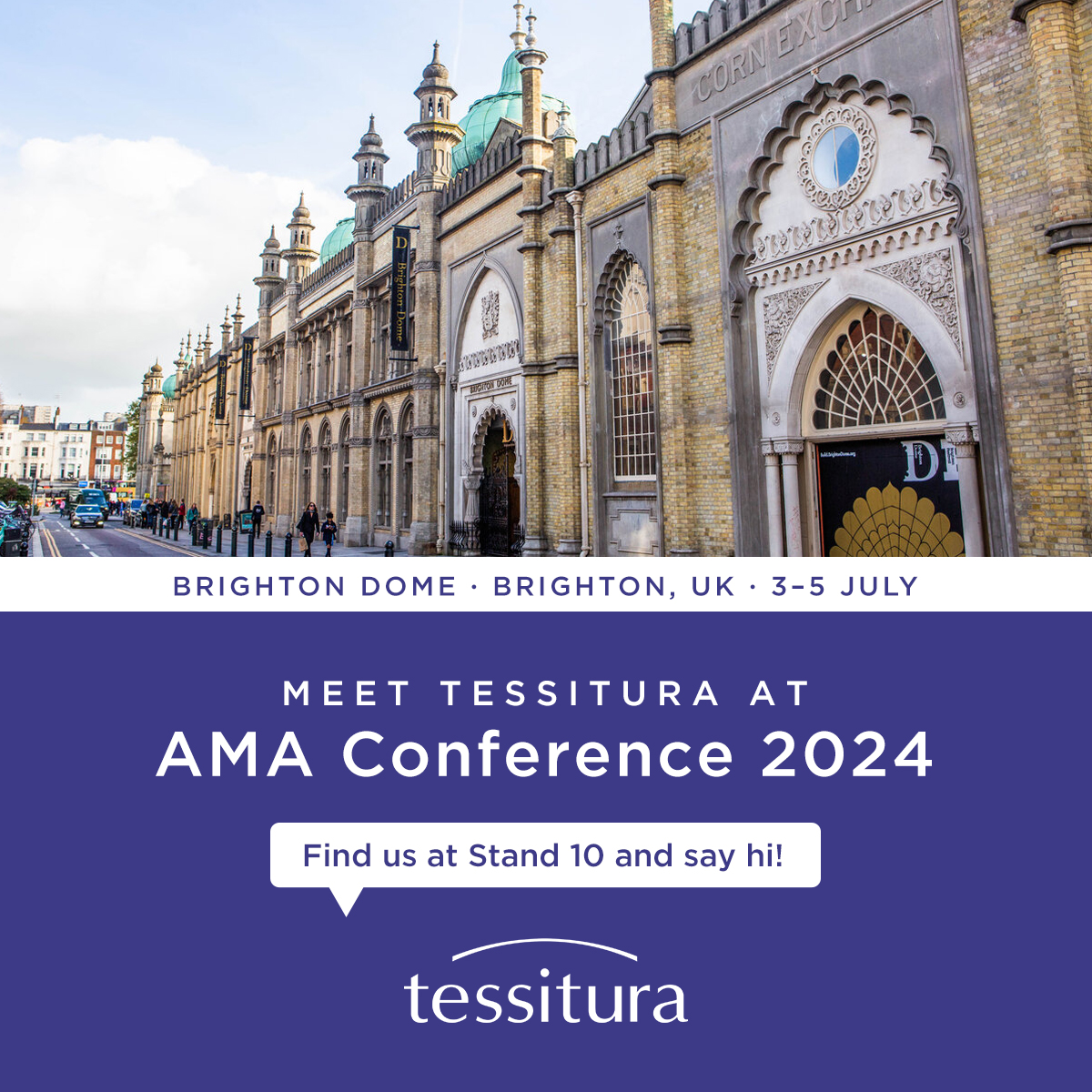 We can’t wait to be in Brighton next week for the <a href="/amadigital/">Arts Marketing Association</a> Conference! #amaconf We’ll be at Stand 10 to chat all things ticketing and CRM. 🎟️✨

➕ Plus, don’t miss <a href="/tessnetwork/">Tessitura</a> Director of Regional Development Rachael Easton present “Make Innovation Routine” on Friday.