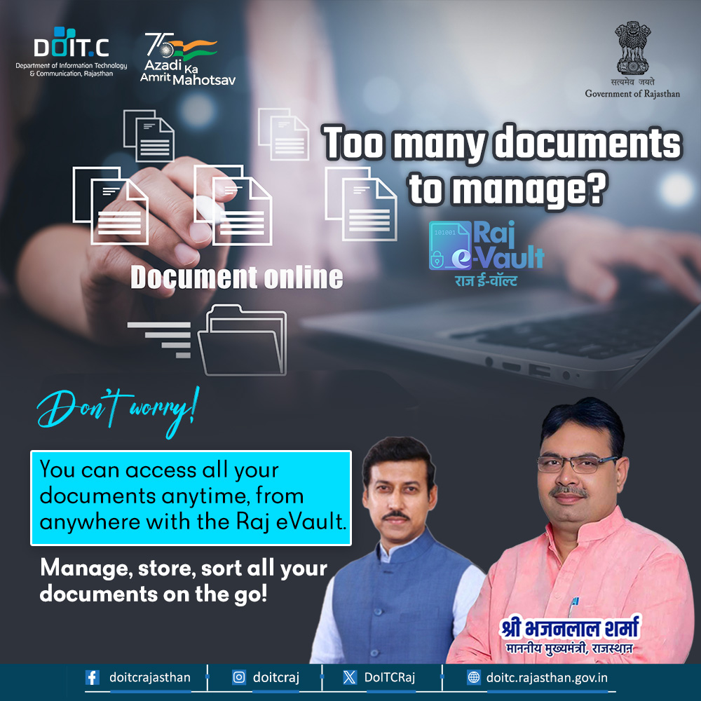 DoITCRaj's tweet photo. The Raj eVault helps you to manage & store all your documents on the go!
Leverage it today for a better document organization.
#DoITC #RajeVault #OnlineStorage https://t.co/hBbAadeHsk