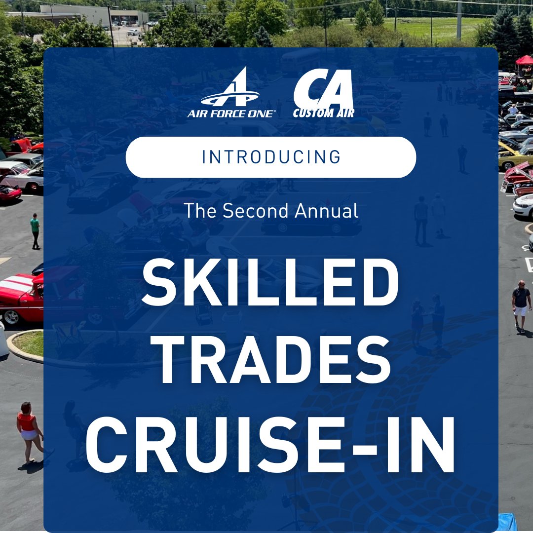Start your engines for Air Force One and Custom Air’s Second Annual Skilled Trades Cruise-In 🏎

This car show will benefit the skilled trades and represents a combination of automotive excellence and appreciation for the skilled tradespeople. It provides a platform for enthu ...