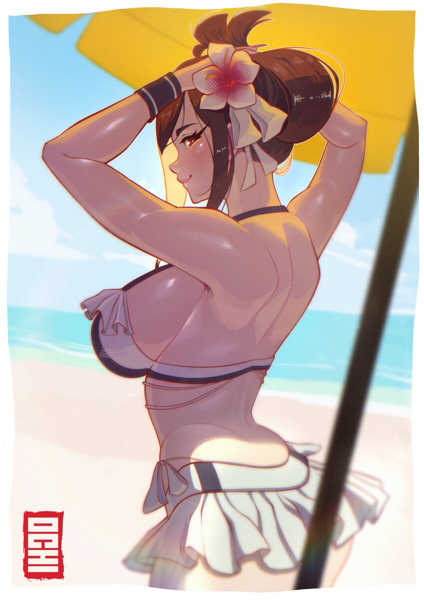 "Sure, sure. Just take in the view...

Perv ♡"