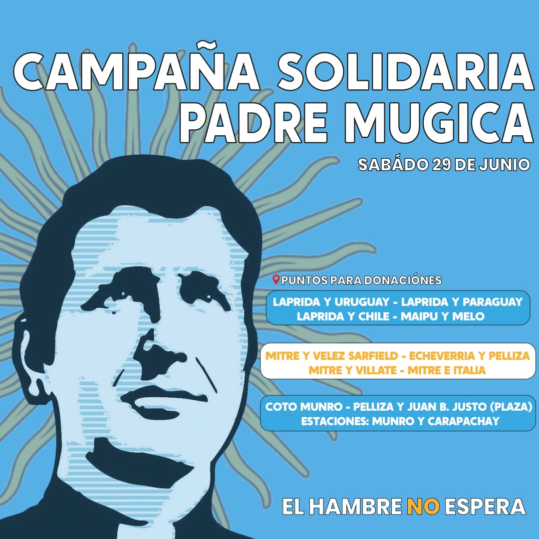 ⚠️ El hambre no espera

Ante la emergencia alimentaria que vivimos, con comedores que dejaron de recibir alimentos por parte del gobierno nacional y donde cada día se acercan más personas en busca de un plato de comida, apelamos a la solidaridad de nuestro Pueblo 🇦🇷💙