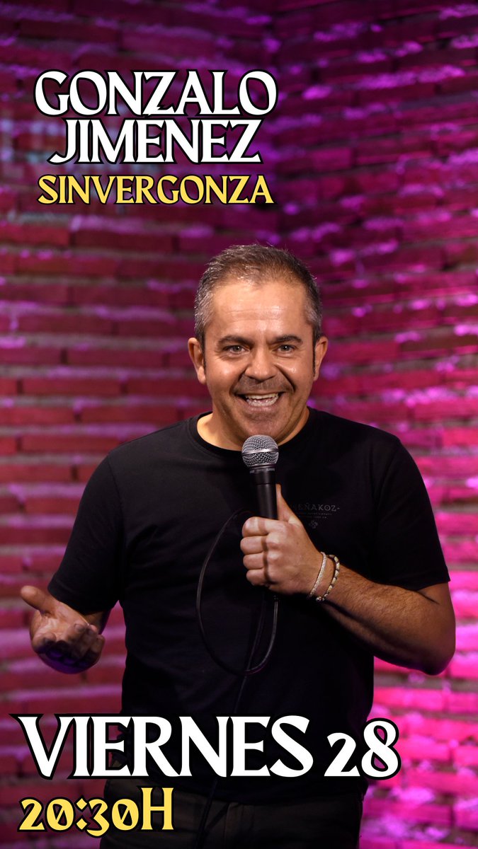 ✨𝗩𝗜𝗘𝗥𝗡𝗘𝗦 𝟮𝟴 𝗗𝗘 𝗝𝗨𝗡𝗜𝗢✨
⁣⁣
🎙𝗚𝗢𝗡𝗭𝗔𝗟𝗢 𝗝𝗜𝗠𝗘𝗡𝗘𝗭
⌚A las 20:30h

⚠️últimas entradas⚠️
🎟️ elgolfocomedy.com