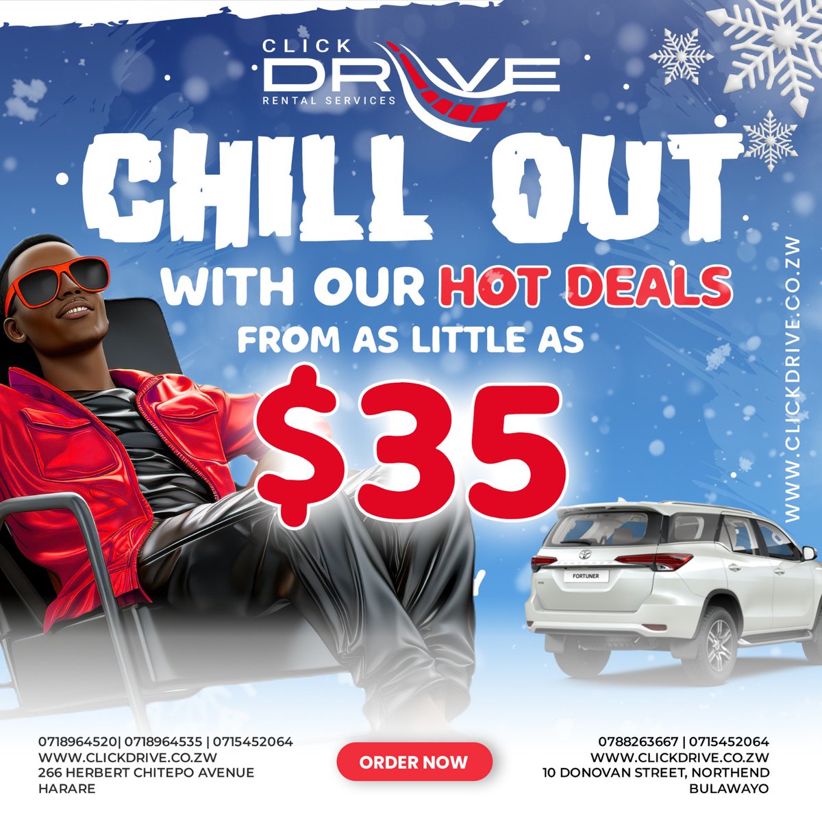 RealTalkFadzie's tweet photo. Making you drive best is our responsibility ,we automatically slash your rental rates!
Affordable rates this winter hurry before winter promotions ends!โจ๏ธ
#winterpromotion #carhirezimbabwe
#carhireservices #fuelsaver
#suv #luxurysuv https://t.co/P8NpBYAXLz