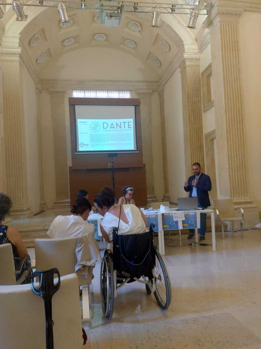 dante_edih's tweet photo. On June 24, 2024, Alessandro De Robertis (Innovaal) presented the Dante EDIH project at an ASL Lecce event titled “Inclusive Communication, Valuing Differences, and Self-Determination of People with Disabilities.” https://t.co/e73ukFioAc