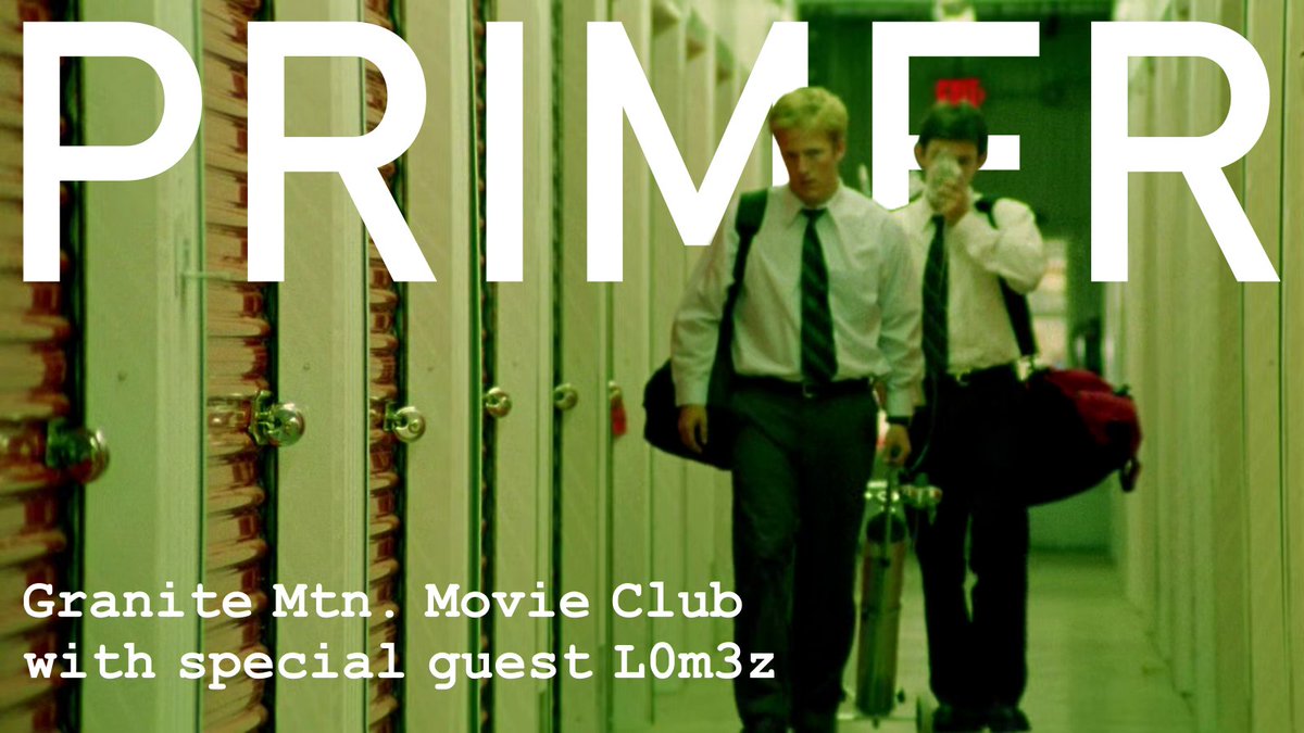 gran1te_mtn's tweet photo. 'Primer' turns 20 this year. The inventive and disorienting sci-fi thriller, made with just $7K, is a total cinematic victory and celebration of the DIY ethos.

My 'Primer' episode with @L0m3z, @DegreeStudies, and @CoolFrasier is now live. See pinned tweet for links.

#FreeShane https://t.co/pFvOmKmzhO