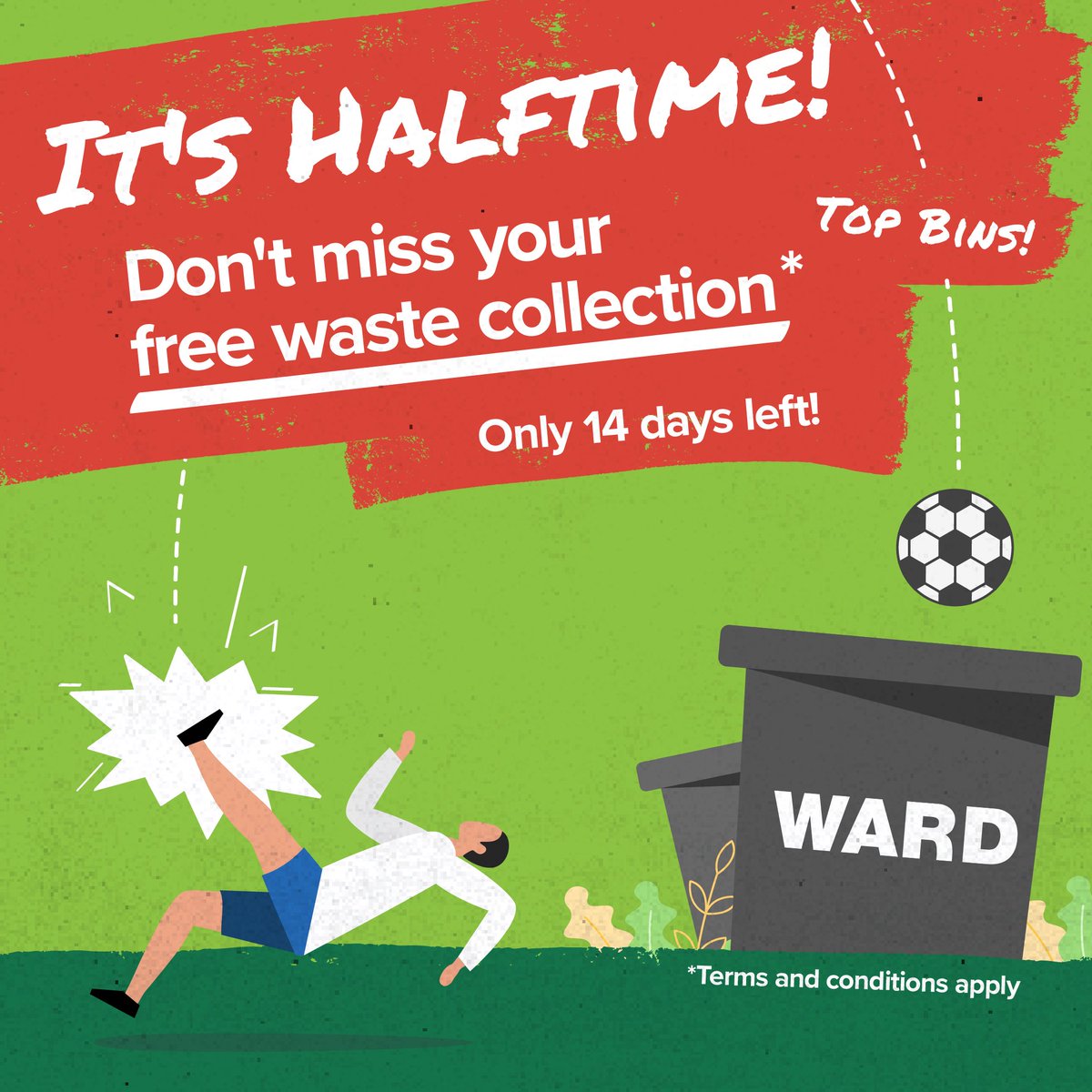⚽️🦁🏴󠁧󠁢󠁥󠁮󠁧󠁿 It's halftime already! 

For every new trade waste wheelie bin contract signed during the Euro's - you'll get your first month FREE! T&amp;Cs apply.

Click here for more details: ward.com/euros-2024-off…

#wastemanagement #tradewaste #wastepartner #wheeliebins
