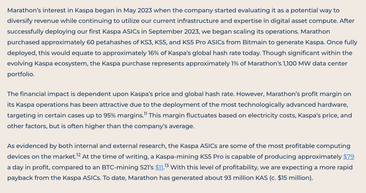 skibumtrading's tweet image. Regarding @MarathonDH mining $KAS

Two things to note:

1) They started evaluating $KAS in May 2023
2) To date, they have only mined 93M $KAS, or $15M USD worth of $KAS

In the last 24 hours alone, total trading volume for $KAS was $98.2M, 6.5x the total $KAS holdings of $MARA…