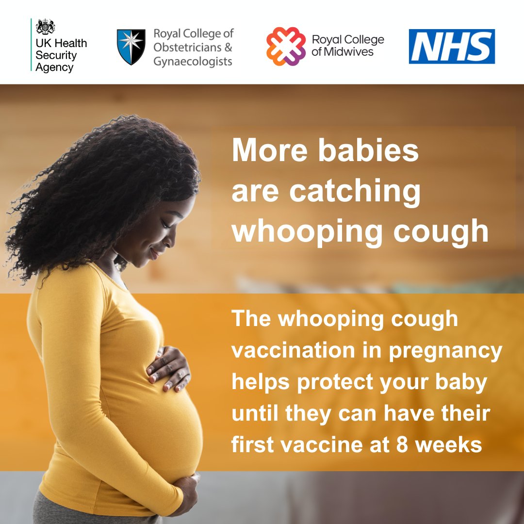 Whooping cough can be serious for very young babies. If you are pregnant, it's important to get the whooping cough vaccine to protect your newborn baby, as they are at greatest risk. 

Find out more: nhs.uk/pregnancy/keep…