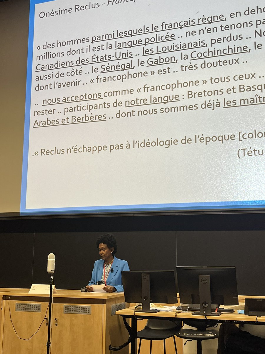 Our first keynote speaker on Day 2 of #lpp2024: Amal Maddibo addresses “Francophonie, ère de décolonisation”.