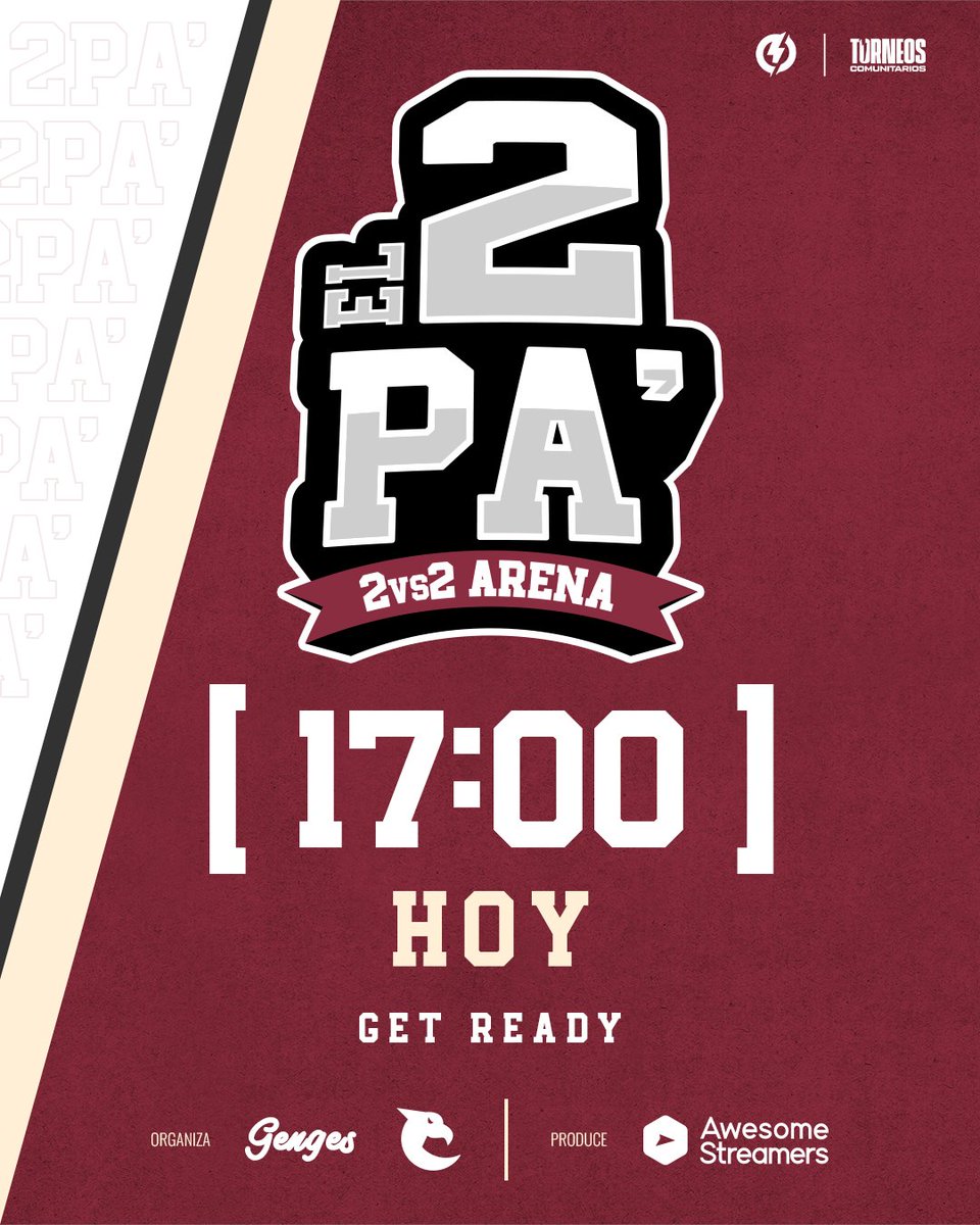 Llegó el día. LLEGÓ #El2Pa. ⚔️

Hoy comienza la primera ronda para convertirse en los dueños de la Arena.

¡Mucha suerte a todos! 🤞