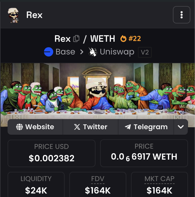 Rex0x69's tweet photo. We are trending again on Dexscreener!

$Rex $Crash $Brett $Ponke #Base https://t.co/HdQp61GlTG