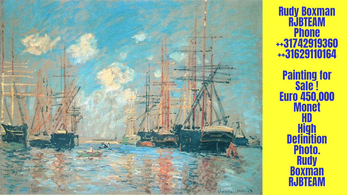 rjbteam2's tweet photo. PAINTING FOR SALE RUDY BOXMAN RJBTEAM NEWS ART #art #painting #FineArt #OilPaint #vanGogh #monet #museam #museum #Sale #ForSale #news #media #HD #HighDefinition
RUDY BOXMAN
RJBTEAM
Phone ++31742919360
++31629110164
****************************** https://t.co/7pYXfmxUiO