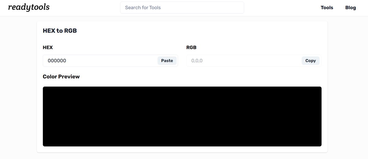 readytoolsco's tweet image. How do you convert from HEX to RGB? Please don't bother with this question, we'll do it for you. Use ReadyTools to convert colors to make your everyday life easier. #ColorConversion #HEXtoRGB #ReadyTools