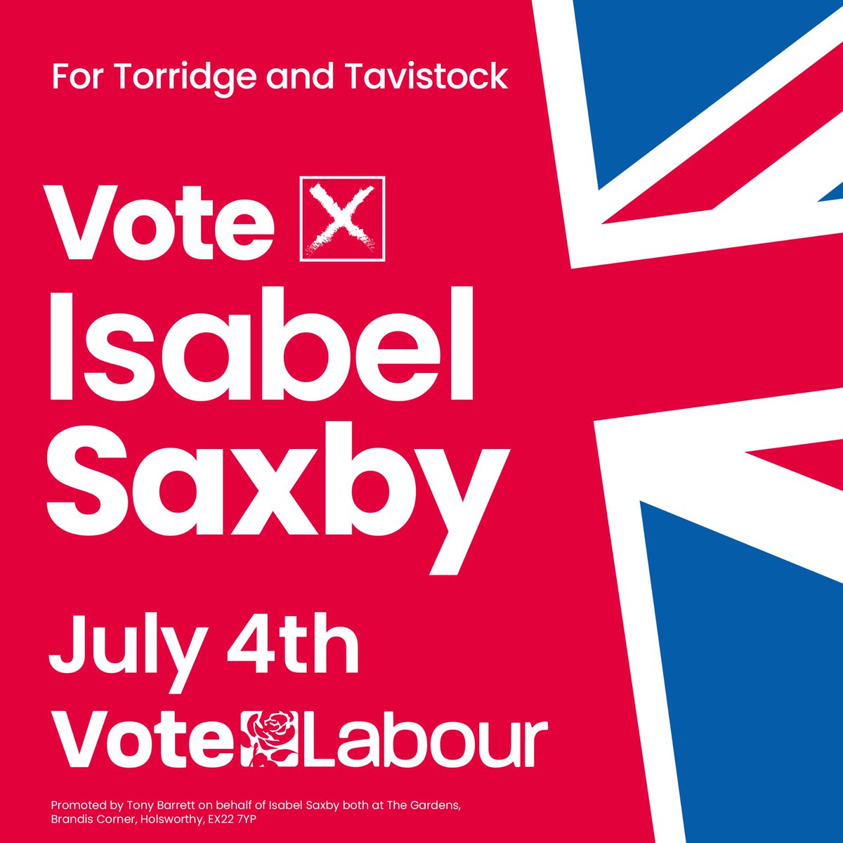 Let’s keep the momentum going. Vote for Isabel Saxby and I’ll be your full-time, passionate local MP with the energy and vision to fight for a better Torridge and Tavistock in a Labour government. Together, we can make it happen!