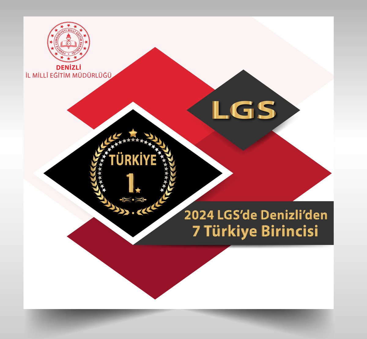 #Denizli'mizden 7 Öğrencimiz #2024LGS'de 500 Tam Puan Alarak Türkiye 1️⃣.si Oldu 🥇🏆

Başta tam puan alan öğrencilerimiz olmak üzere sınava giren tüm öğrencilerimizi, emek veren öğretmen ve velilerimizi tebrik ediyoruz.

<a href="/emre_caliskan/">Emre Çalışkan</a> 
<a href="/tcmeb/">Millî Eğitim Bakanlığı</a> 
<a href="/DenizliValiligi/">T.C.Denizli Valiliği 🇹🇷</a>