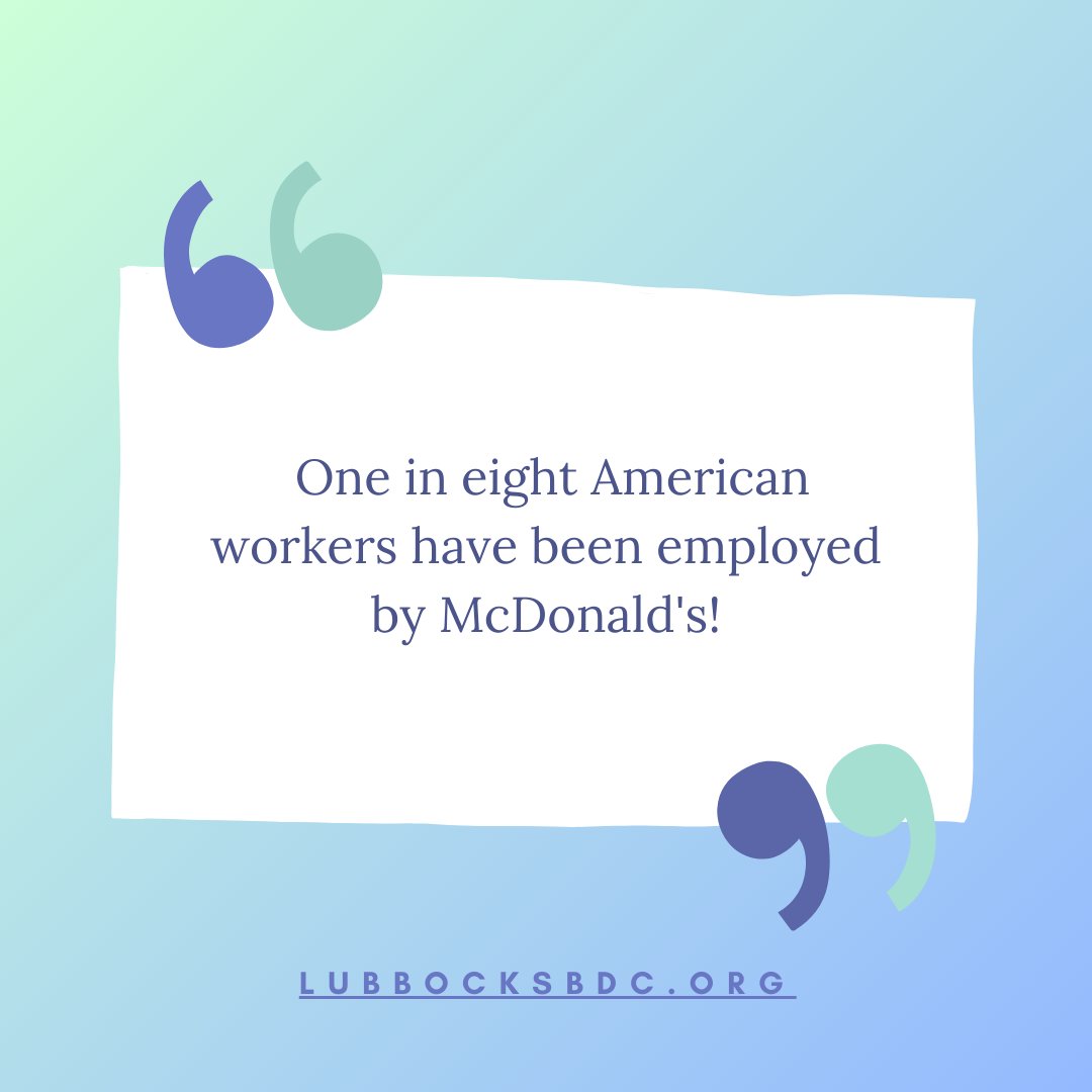 ttusbdc's tweet photo. Whether flipping burgers or serving up smiles, they've gained critical life skills and connections. 🌟Remember, just like McDonald’s, your journey starts with a single step.🌟 Sign up at https://t.co/mfpF42uphq to access networking opportunities! 📝🤝 #LubbockSBDC https://t.co/5tnxugang4