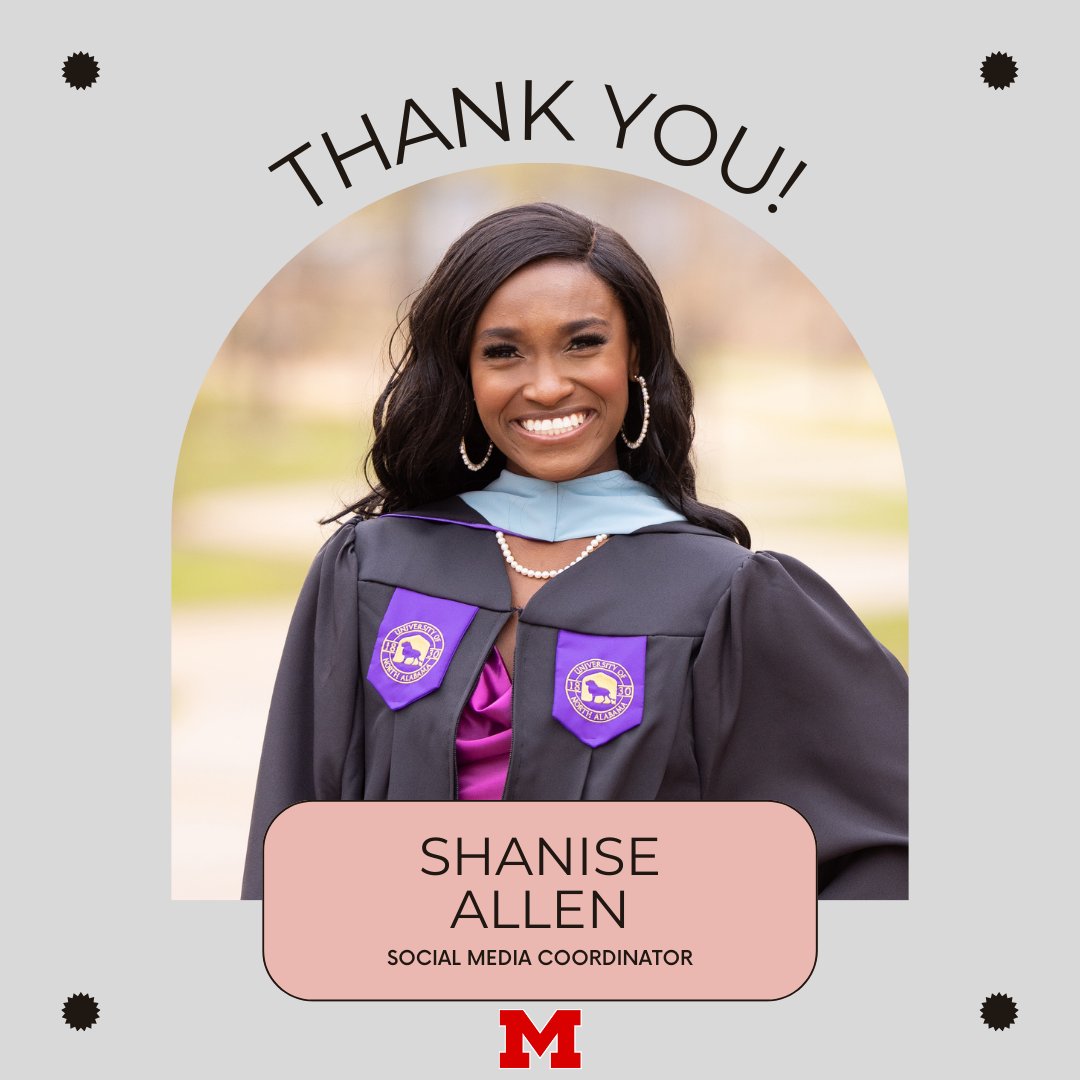 We would like to say thank you to our social media coordinator for all of her hard work over the last few years! We will miss her, but we are excited about her next chapter. 

#muscleshoalseducationfoundation #ThankYou