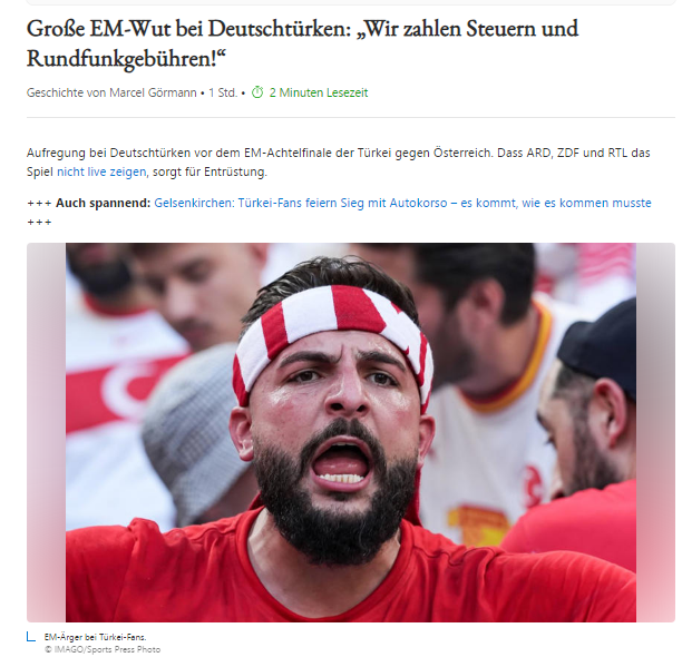 Ich bin hier ganz bei den Türken. 
Die Tatsache, dass ihr EM-Achtelfinale gegen Österreich exklusiv nur bei Magenta TV gezeigt wird ist eine absolute Unverschämtheit