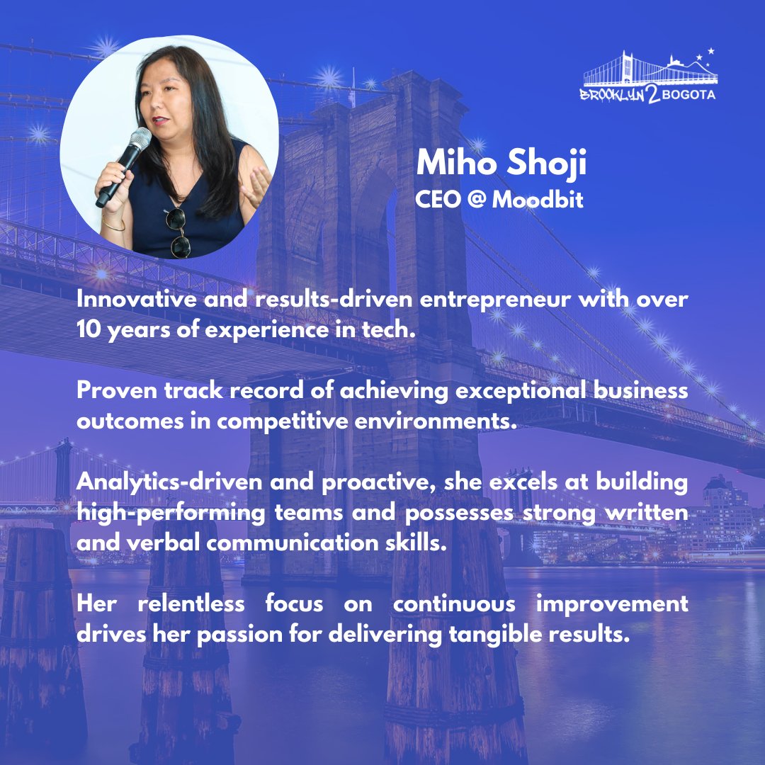 Gracias Miho. Aprendimos de tu persistencia, dedicación y pasión por generar soluciones para temas tan relevantes como la gestión del Talento Humano. Estamos felices de ver todo lo que han construido y logrado impactar con Moodbit.

brooklyn2bogota.com