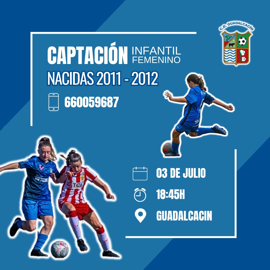 📌 CAPTACION INFANTIL FEMENINO

La próxima semana abrimos las puertas a todas aquellas jugadoras interesadas en conocer a nuestro club. Si eres infantil no dudes en venir a probar‼️

📅 Miércoles 03 Julio
⏱️ 18:45h - Nacidas 2011 y 2012

Más información vía WhatsApp al📱660059687