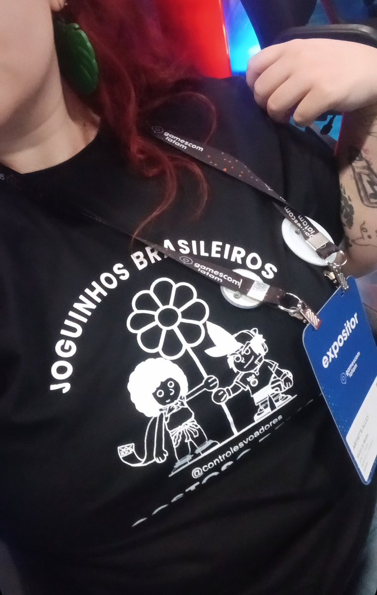 Hoje estou de uniforme game dev br <a href="/ControlesCast/">Controles Voadores - Jogos Brasileiros</a> 
Bora pro terceiro dia da Gamescon Latam!