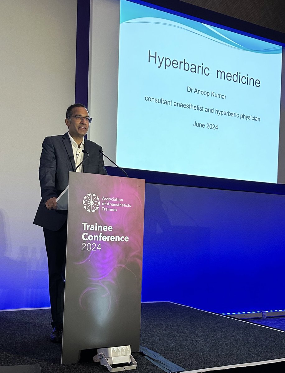 And last up in this session: Dr Anoop Kumar on Hyperbaric Medicine, starting with a little Primary FRCA Physics revision! #TC2024