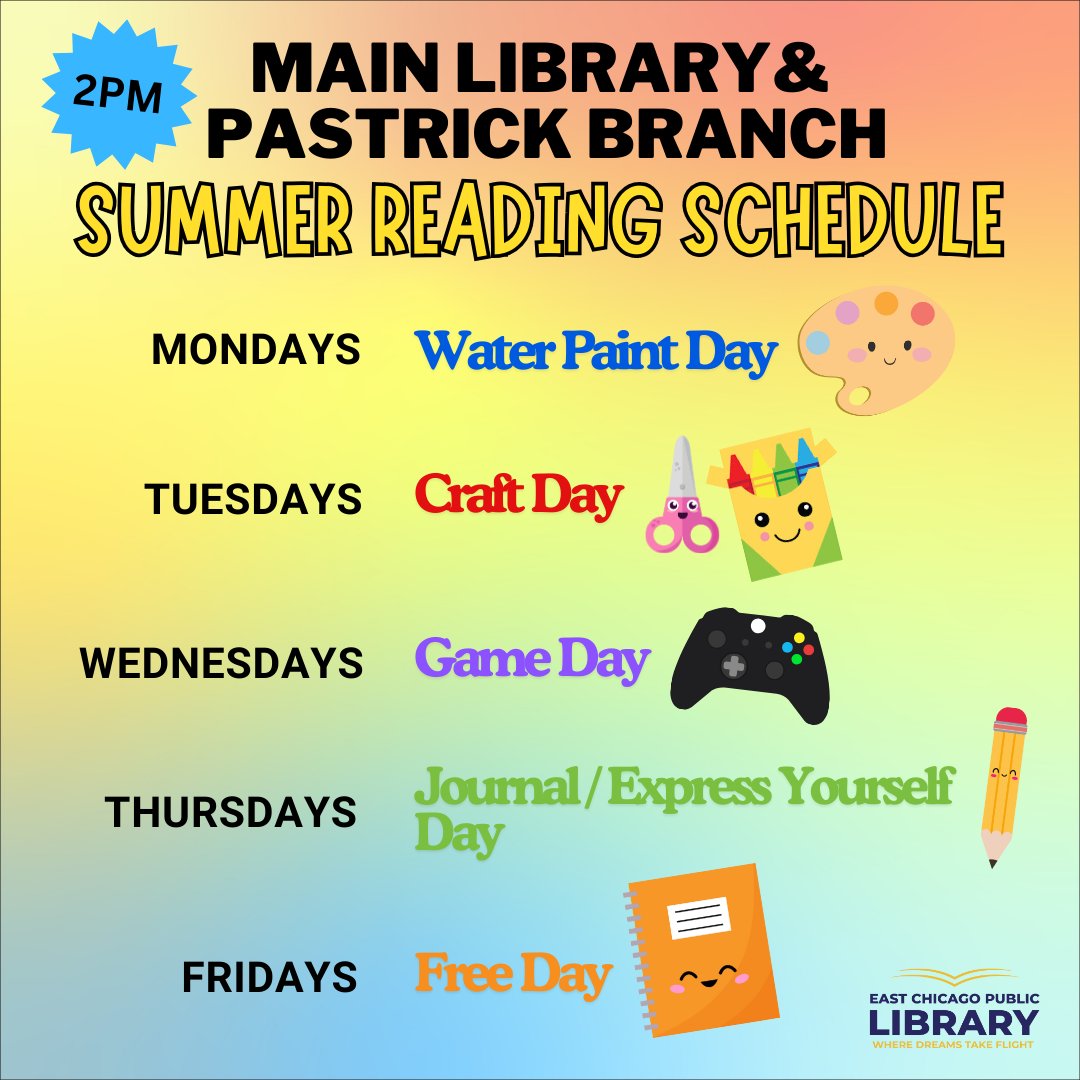 ECPublicLibrary's tweet image. Did you know our Summer Reading program includes fun activities for children every weekday? Join us at either location today for Free Day! #SummerReading2024 #AdventureBeginsAtYourLibrary