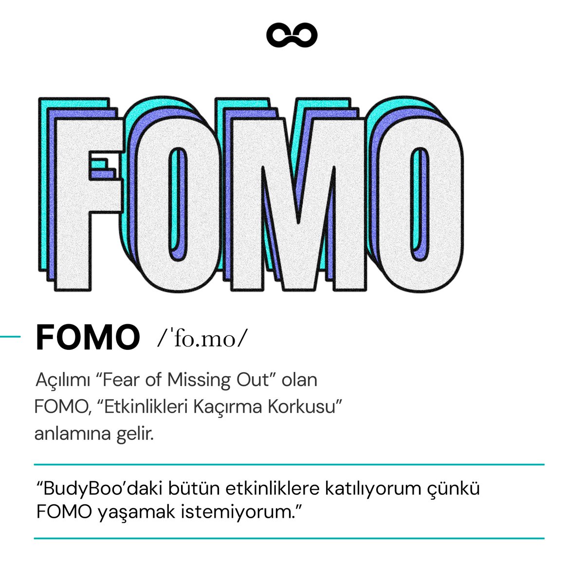 budyboo_app's tweet photo. BudyBoo Sözlüğü’nde bugün: “FOMO”! 📖
BudyBoo ile FOMO’yu unut! Arkadaşlarının nerede eğlendiğini gör, anında plan yap ve hiçbir etkinliği kaçırma! 🪄🪩
#BudyBooApp #BudyBooSözlük #TekAppSanaYeter #FOMO #BudyBoo https://t.co/8KUOo8TAzh