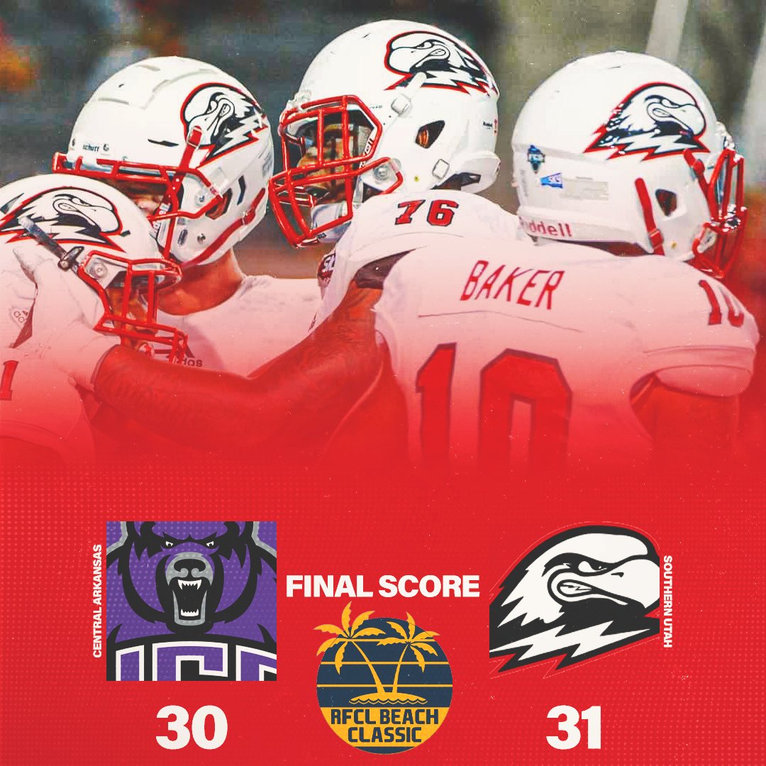 SOUTHERN UTAH STUNS UCA IN OT

Southern Utah scores 16 points in the final 1:30 to send the game to OT where SUU wins 31-30. UCA was up 24-0 with 6 minutes to go in 4th. SUU finishes the season at 4-6 with the win in the Beach Classic, while UCA finishes the season at 1-8.
