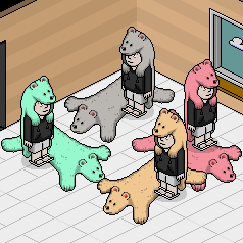 Another Funky Friday. But this time some new bear rugs have been introduced!

I think I might've gotten a bit too Funky while celebrating though... 🤔

#Habbo #HabboHotel #HabboOrigins #HabboHotelOrigins