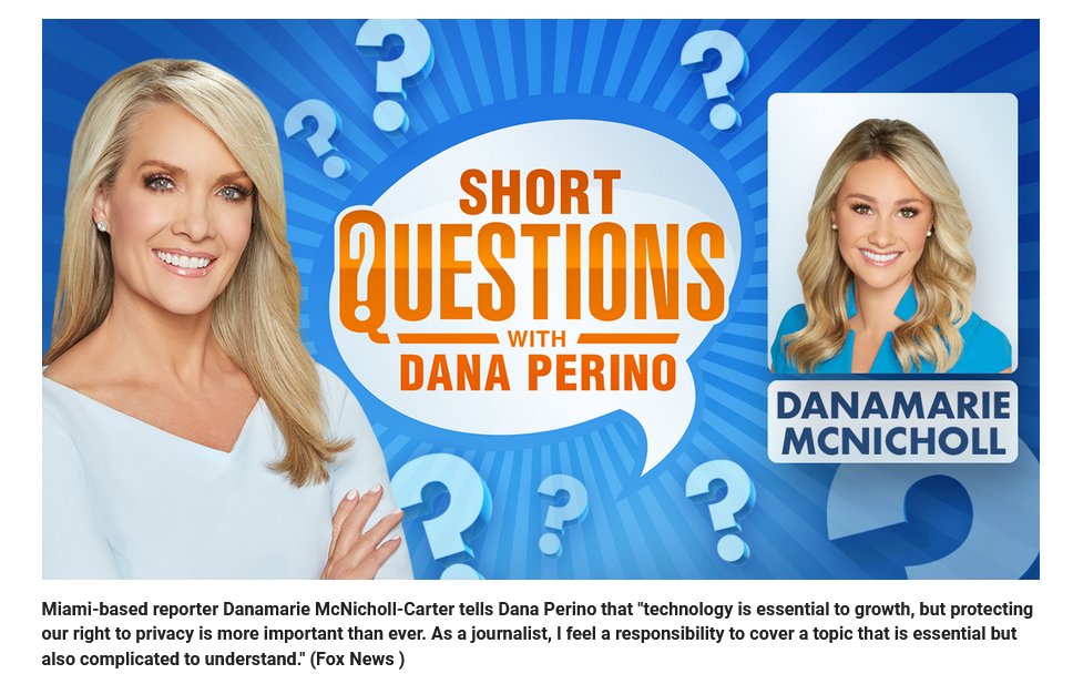 FNC_Ladies_Rule's tweet image. ❔ #ShortQuestions with @DanaPerino 

@Danamariemctv tells Dana that "technology is essential to growth, but protecting our right to  privacy is more important than ever."

foxnews.com/lifestyle/shor…