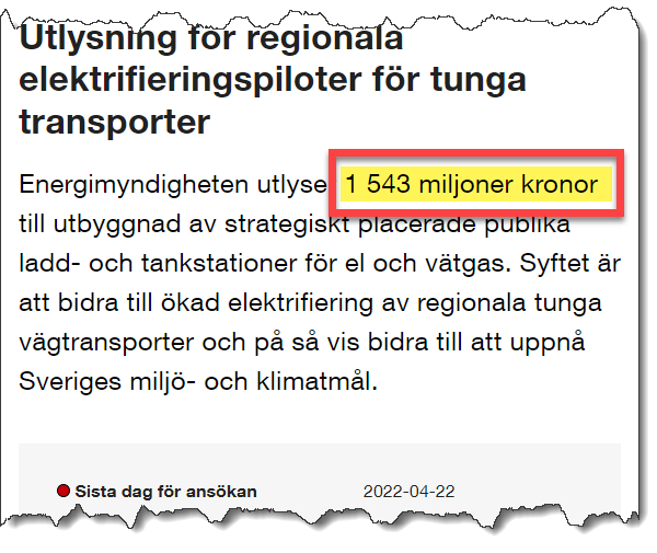 nylanderjens's tweet photo. Det är inte bara Northvolt som fått bidrag. 1543 miljoner utlystes -22 av @Energi_mynd - grönt fiasko eller succé ? Vad fick skattebetalarna när det slussades enorma belopp (kontroll ??) till nystartade företag. Jag har grävt djupt och söker nu de ansvariga. Svaret vet du snart. https://t.co/UUpEZNqJEt