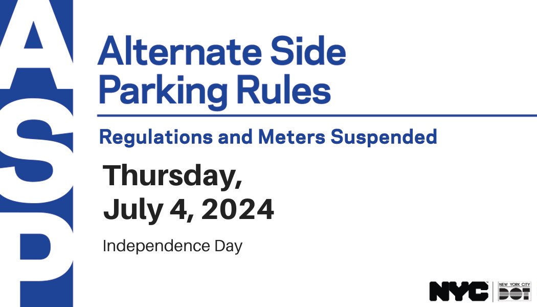 NYC DOT on X: “Alternate Side Parking @NYCASP regulations and