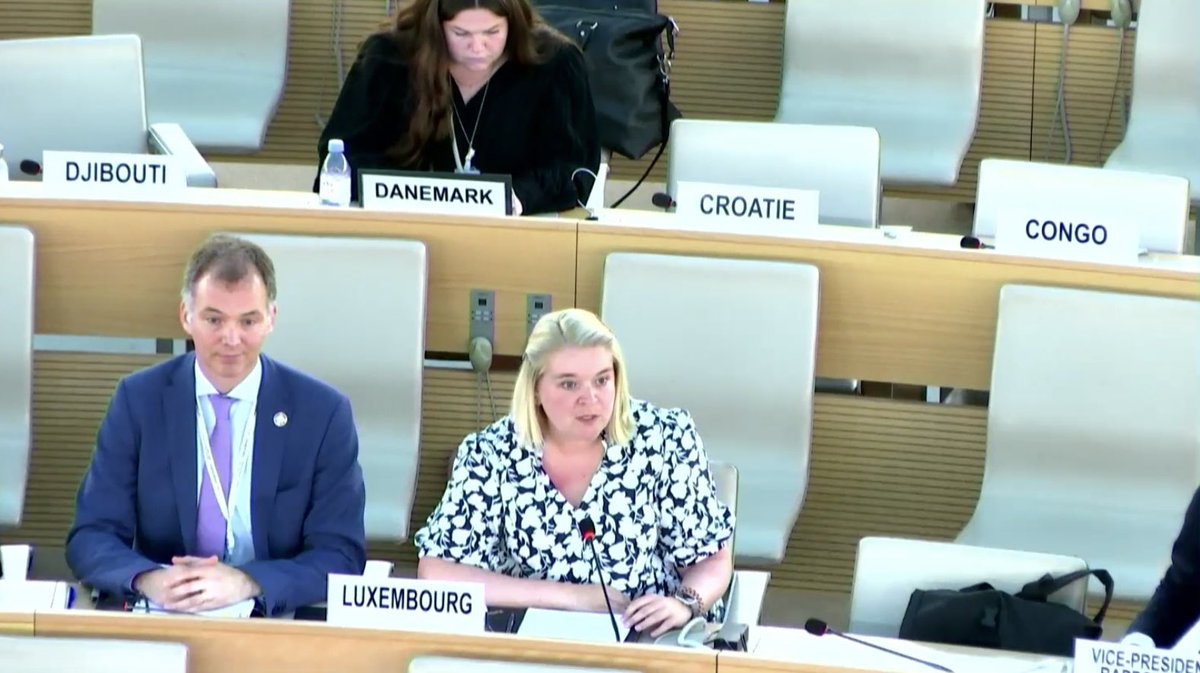 At #HRC56, #Luxembourg, on behalf of #Benelux🇧🇪🇳🇱🇱🇺, highlighted Covid19’s impact on gender inequality &amp; SGBV. 🇱🇺 called for a human rights-centred economy prioritising women’s rights and combating regressive policies &amp; patriarchal stereotypes. #WomensRights #HumanRightsEconomy