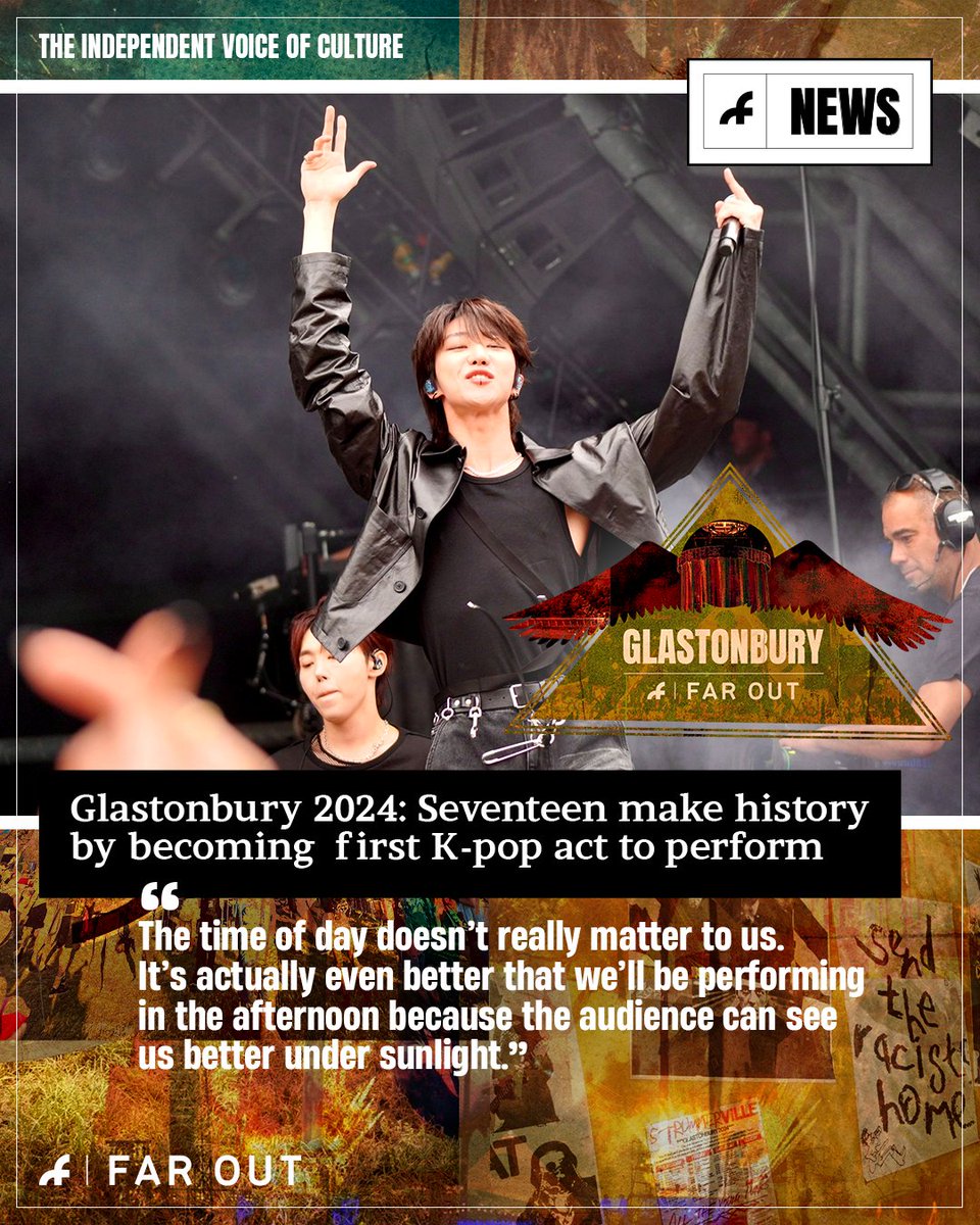 GLASTONBURY: Seventeen make history by becoming first K-pop act to perform. ⛺️

Despite murmurings from many punters prior to the festival about whether the controversial genre had a place at the most esteemed festival on Earth, the group from Seoul drew a rather sizeable crowd
