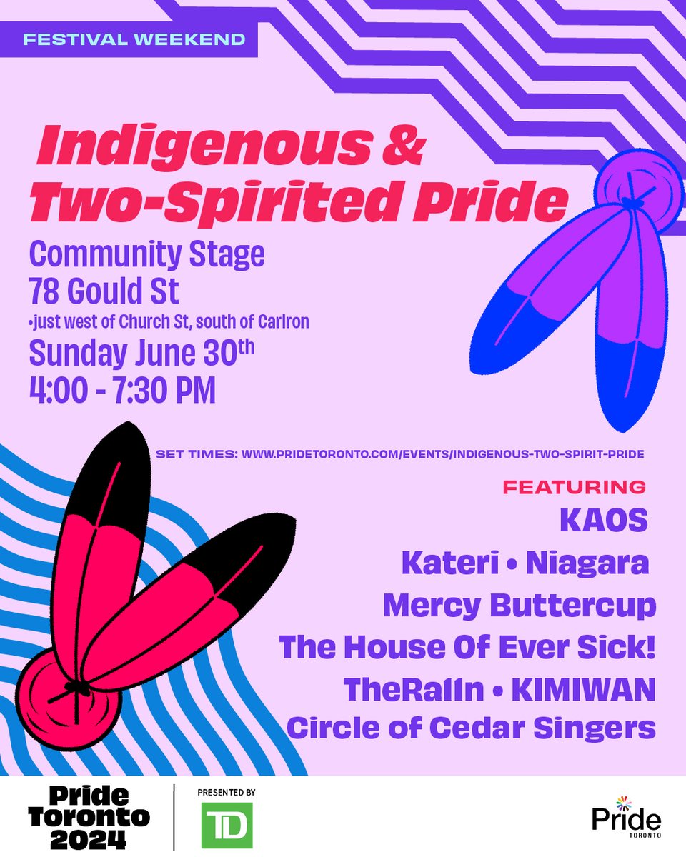 PrideToronto's tweet image. Come together with 2-Spirited People of the 1st Nations &amp;amp; Pride Toronto for a community gathering. Embrace the spirit of togetherness with activities like the beading circle &amp;amp; the sacred fire, offering a space for connection &amp;amp; reflection.
#BePrideToronto2024 #2Spirit