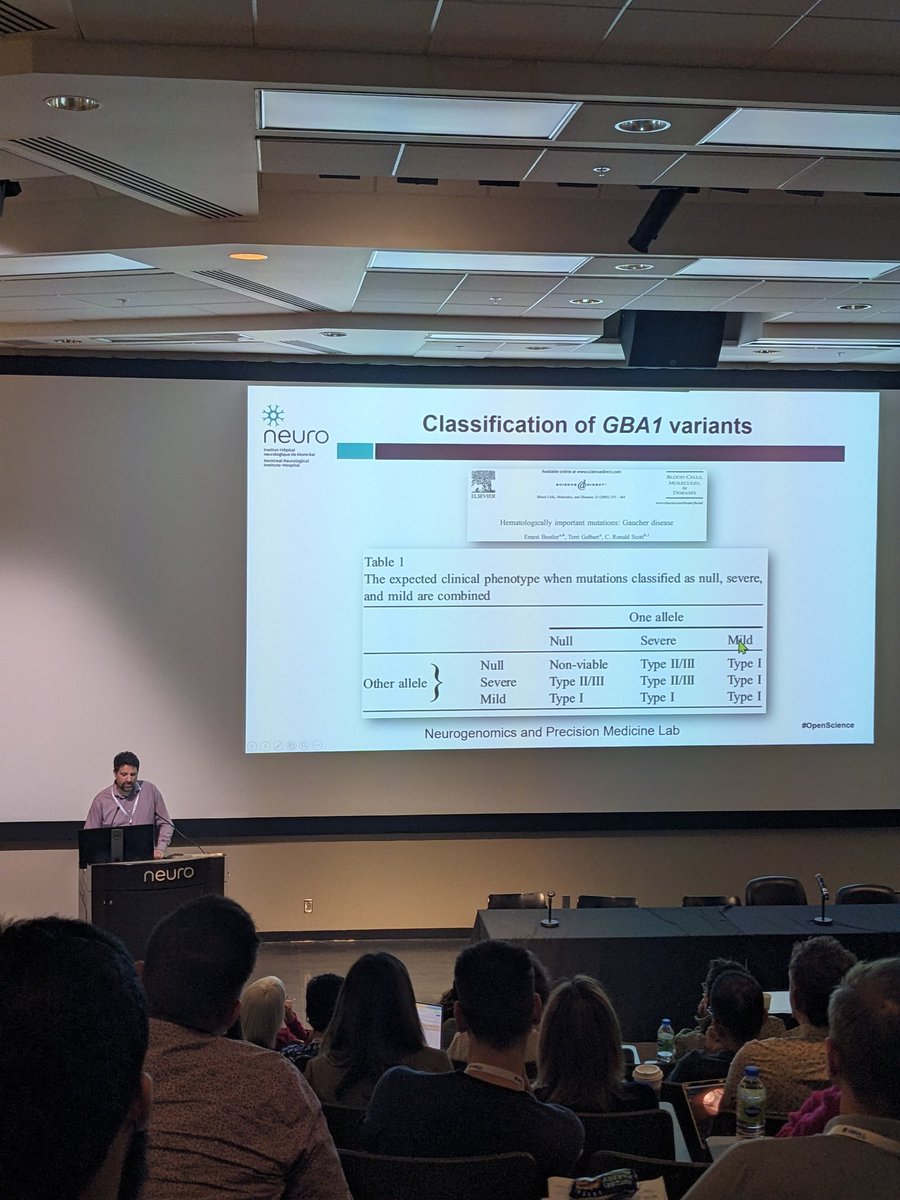 Excellent talk by the organizer of the #GBA1meeting! <a href="/ZivGanOr/">Ziv Gan-Or</a>