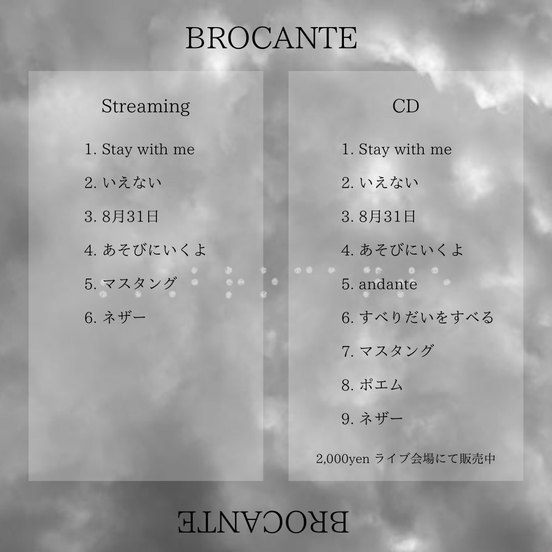 fuku_29's tweet photo. BROCANTEを見た人はみんな8月31日が好きだという😌わたしもすき😌全部すきだけどw
サブスクにもCDにも入っていますよ💿
ちなみに3曲多く入ってるから是非会場でCDを買って欲しい🥺
#BROCANTE #BROCANTE_music #emotional #emoduo #音楽 #エモい #切ない https://t.co/Ua4LOPT6Mt